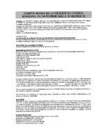 Compte rendu réunion du Conseil Municipal du 06 février 2025